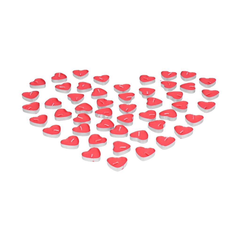 50Pcs HeartShaped Candle Romantic Love Tealight Candle for Wedding Birthday Holidays