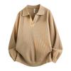 Men's Heavyweight Collared Knit Sweater Business Casual Warm Pullover Top