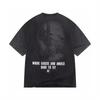 REPRESENT REP Letter Angel Print Vintage Washed Distressed Loose Short Sleeve T-Shirt for Men and Women
