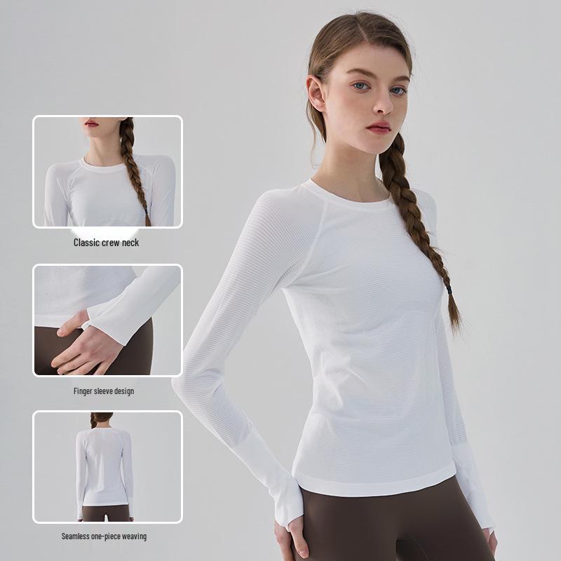 Women's Slim-Fit Long-Sleeve Yoga and Running Top for Autumn and Winter