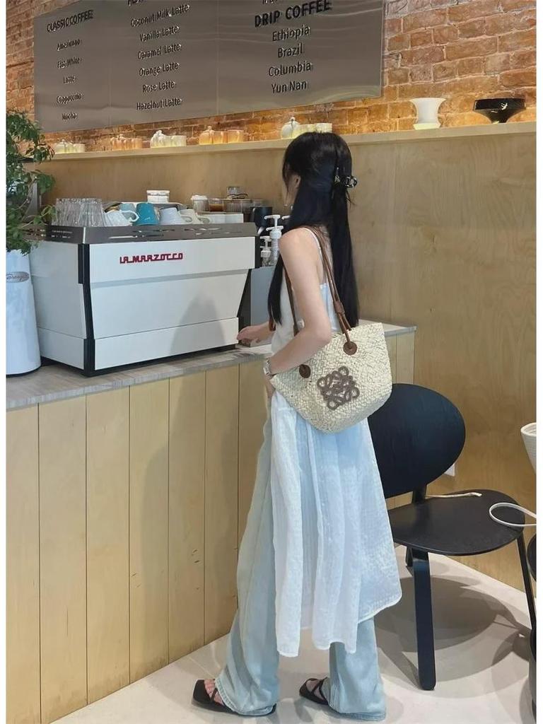 White Mesh Sleeveless Suspender Dress - French Style, Layered, Loose Fit, Slim, Long Skirt, New Summer Collection