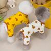 Cotton Four-Legged Pet Pajamas With Bear Print Home Wear For Small Dogs And Cats Soft Comfortable Loungewear Cozy Animal Nightwear