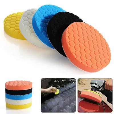 5er-Pack 3/4/5/6/7 Zoll Compound-Polierpads Schneidschwamm-Pad-Set zum Compoundieren und Wachsen von Auto-Pufferpolierern