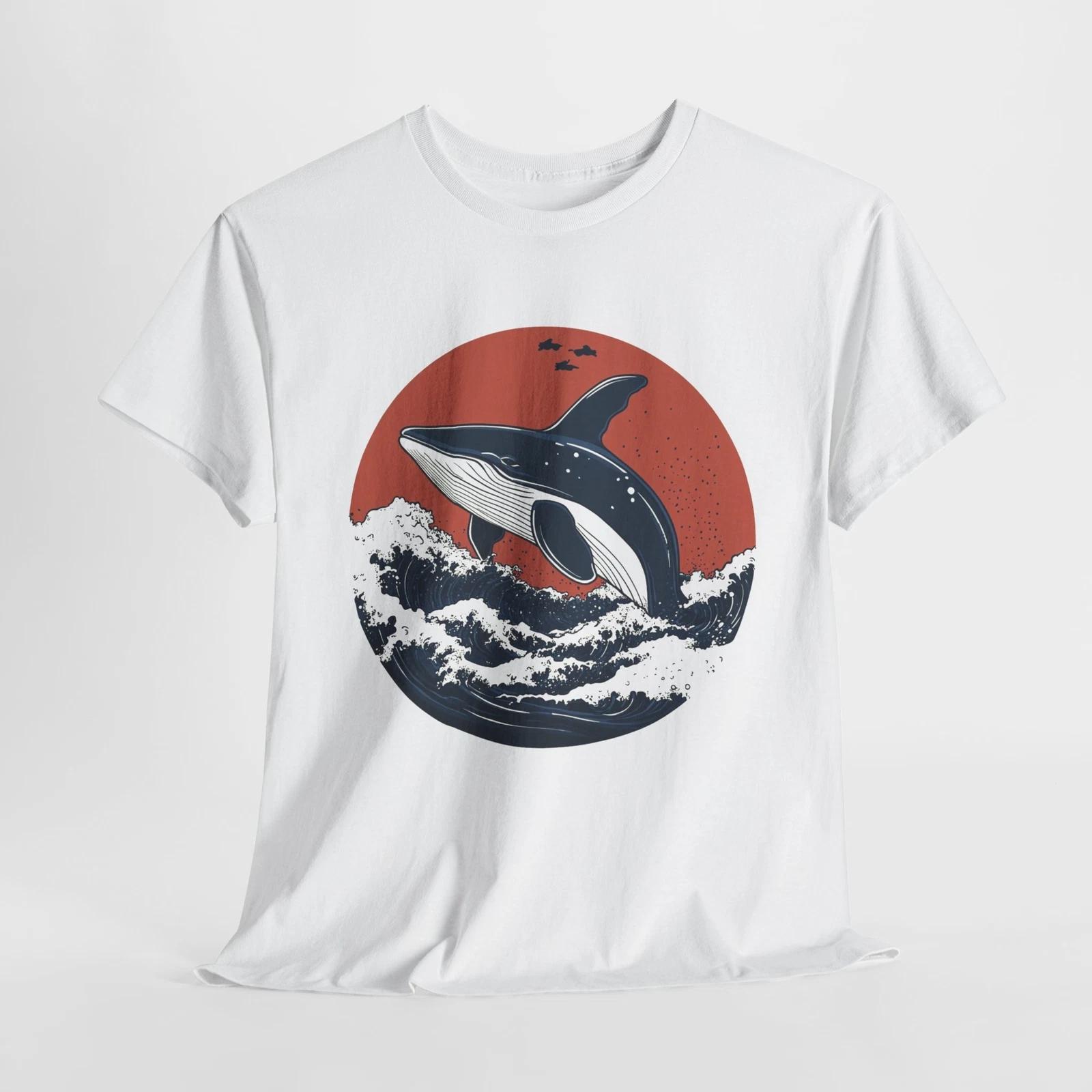 Whale Japanese Style Wave Vintage T-Shirt | Japanese Cooking Shirt XL