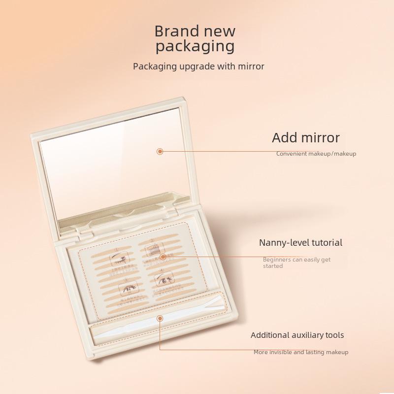 AKF Invisible Double Eyelid Stickers for Women with Natural Shaping, Ideal for Swollen Eyelids, in a Mirror Box.