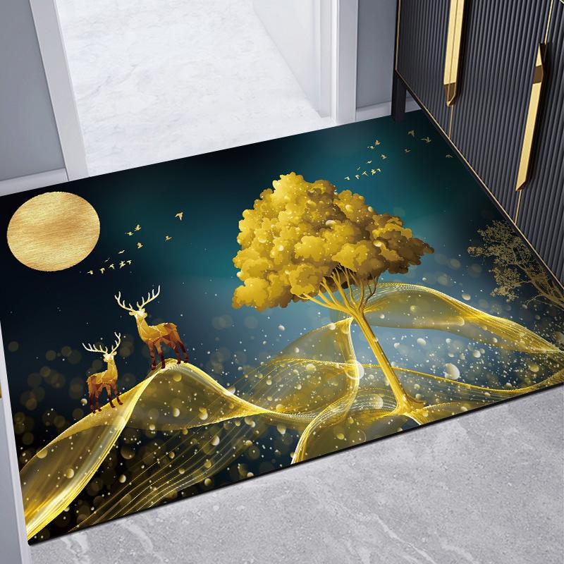 New Chinese Doormat Entry Door Carpet Toilet Household Mat Diatom Mud Non-slip Quick Dry Absorbent Foot Mat