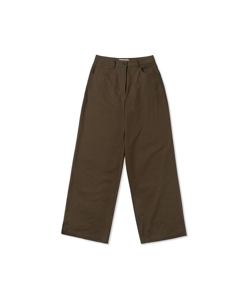 WITHOUT SUMMER Wide Cotton Pants_Brown
