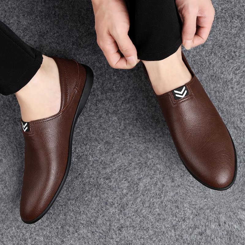 Herren Echtleder Schuhe Vielseitige Freizeitschuhe Slipper Herren Business Loafer All-Match Herren Fahrschuhe Mokassins Boot Flats