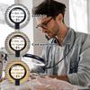5X 15X Hanging Neck Magnifying Glass 3 Colour LED Light USB Gooseneck Page Magnifier for Sewing Repairing