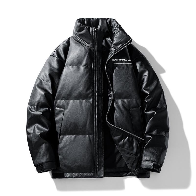 

Пуховик бренда Tide мужской короткий зимний утолщенный пух белой утки ветрозащитный снежный кожаный пуховик парная зимняя одежда M