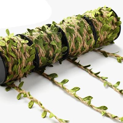 Groene Bladeren Hennep Touw Blad Lint Blad Klimop DIY Kunstmatige Bladeren Touw Cadeauverpakking