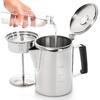 Camping Coffee Pot Stainless Steel, Coffee Pot Outdoors, Durable Stove Top Coffee Maker, Brew Coffee On Fire, Ideal for Group Camping, Hiking,