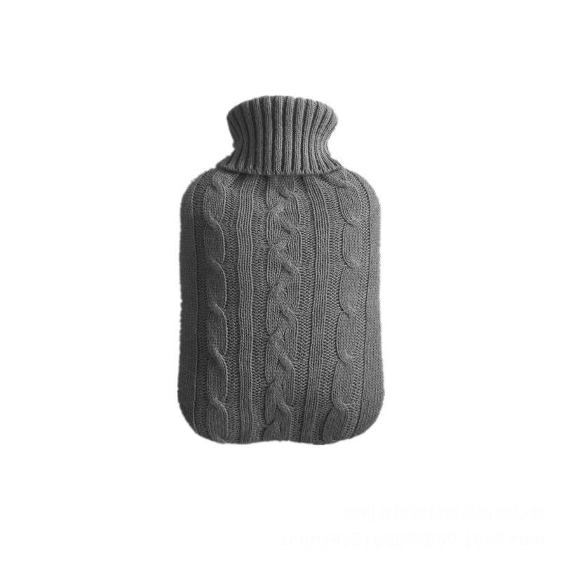1pc Cozy Waffle Knit Fabric Hot Water Bottle Cover, Decorative Knitted Sleeve for Standard Hot Water Bottles