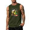 Men's Sleeveless Tank Top Tropical Style Summer Casual Loose Fit Lightweight Daily Wear Beach Shirt for Outdoor Activities