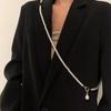 Persönlichkeitsdesign Mode Perlen Körperkette Perlenkreisel Halskette Anzug Kapuzenpullover Kette für Damen Rucksack Umhängetasche Schmuckzubehör