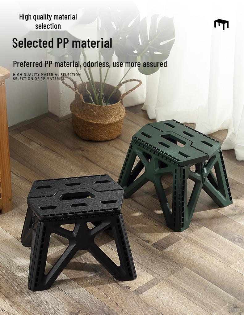 Portable Folding Plastic Stool - Small, Low Seat for Outdoor, Camping, Fishing, Kids, and Street Vendors.