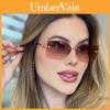 Trendy Square Frameless Sunglasses For Women With Uv400 Protection For Outdoor Activities