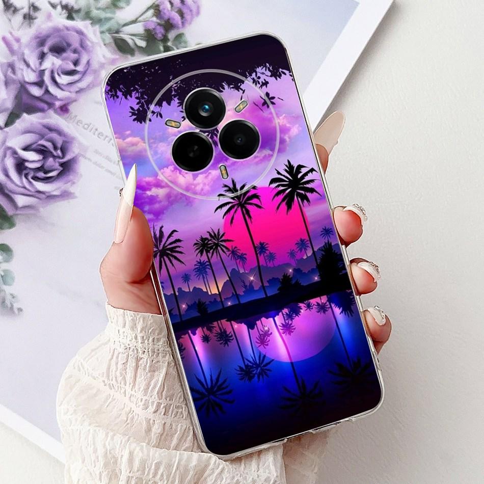 For Realme 14 Pro 14Pro+ Elegant Floral Cat Printed Phone Case For Realme 14 Pro Plus 14Pro 5G Soft Silicone TPU Cases