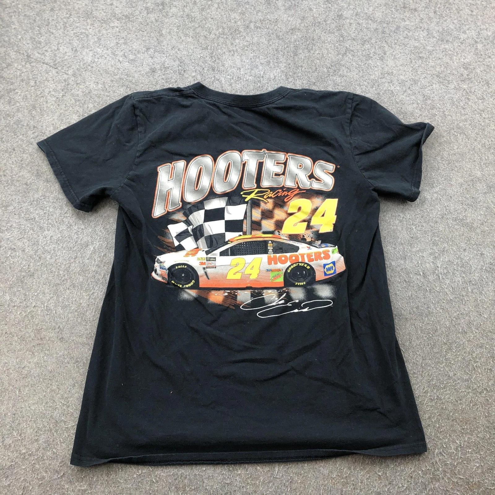 Hooters Racing Shirt Mens Small Black NASCAR Chase Elliott Graphic Tee L