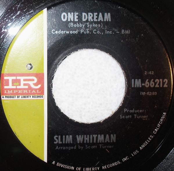 

7inch Record SLIM WHITMAN - One Dream IM66212 Imperial 1966 US Folk Used