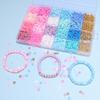 Buntes 6mm Polymer Clay Scheiben Schmuckset - 24-Fächer DIY Perlenarmband & Halskettenzubehör