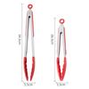 2Pcs Silicone Kitchen Tongs BBQ Clip Stainless Steel Handle Salad Bread Food Serving Tongs Non-Stick Barbecue Grilling Lock Tong
