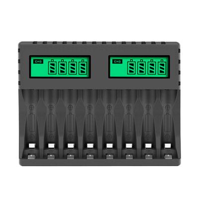 Battery Charger Intelligent Lcd Indicator Short Circuit Protection for AA/AAA Rechargeable Battery Charger 8 Slot