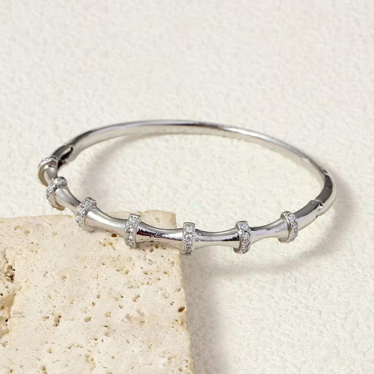 Универсальный бамбуковый бриллиантовый браслет - Модное и элегантное женское украшение