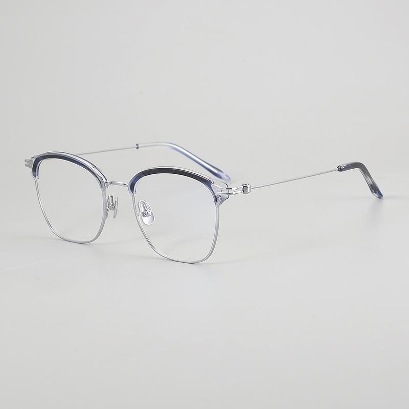 New Business Full-Rim Glasses Frame Men KV2410B Ultra-Light Pure Titanium Square Large Frame with Brow Bar Prescription Glasses