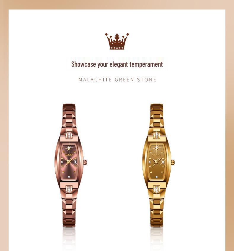 Tungsten Steel Waterproof Women's Watch with Imported Movement - Olis Cross-Border Style