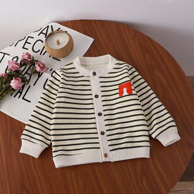 Kinder Strickjacke Jacke Gestrickt Baby Herbst Und Winter Plus Samt Kleine Oberbekleidung Jungen Und Mädchen Rundhals Trendig Dünne Sektion Alleskönner
