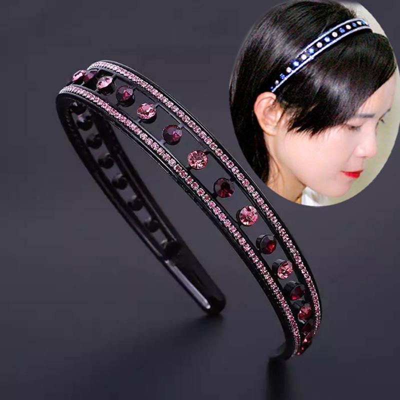 Simple Headband Rhinestone Hair Hoop Bands Flower Crystal Non-slip Bezel Hairbands Women Jewelry Girls Hair Accessories Headwear