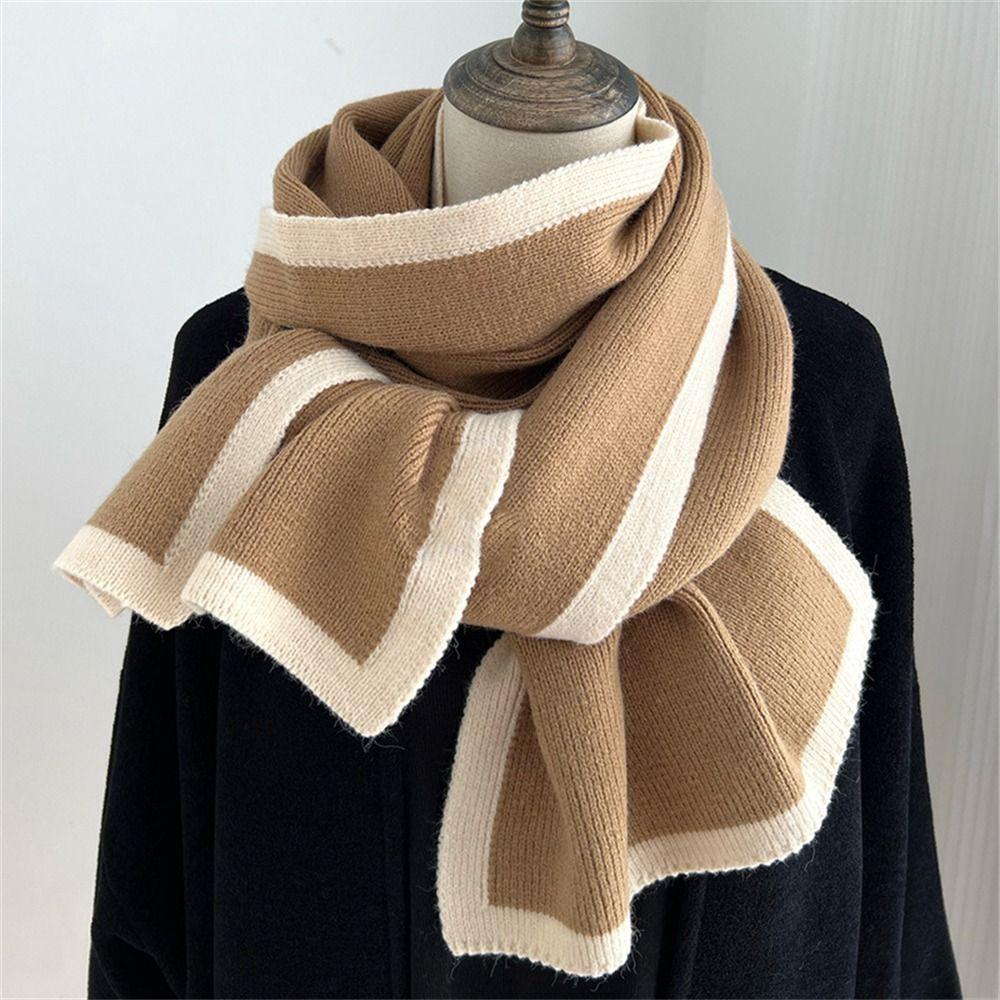 Thick Knitted Scarves Winter Warm Neckerchief Korean Style Shawl  for Women Female