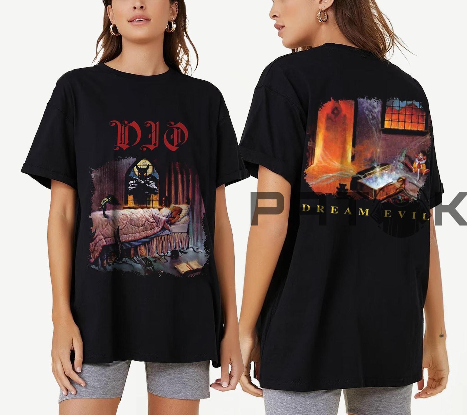 Dio Dream Evil T-Shirt, Retro Heavy Metal Band Music Merch T-Shirt S