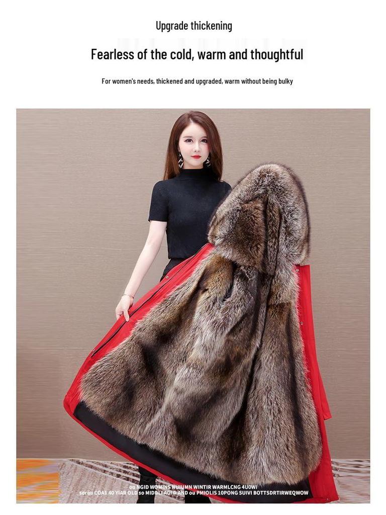 2024 Women's Eco-Friendly Leather Jacket with Detachable Fox Fur Lining