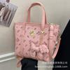 Cartoon bear printed bucket bag 2025 spring new Korean version fashionable versatile shoulder bag premium messenger bag