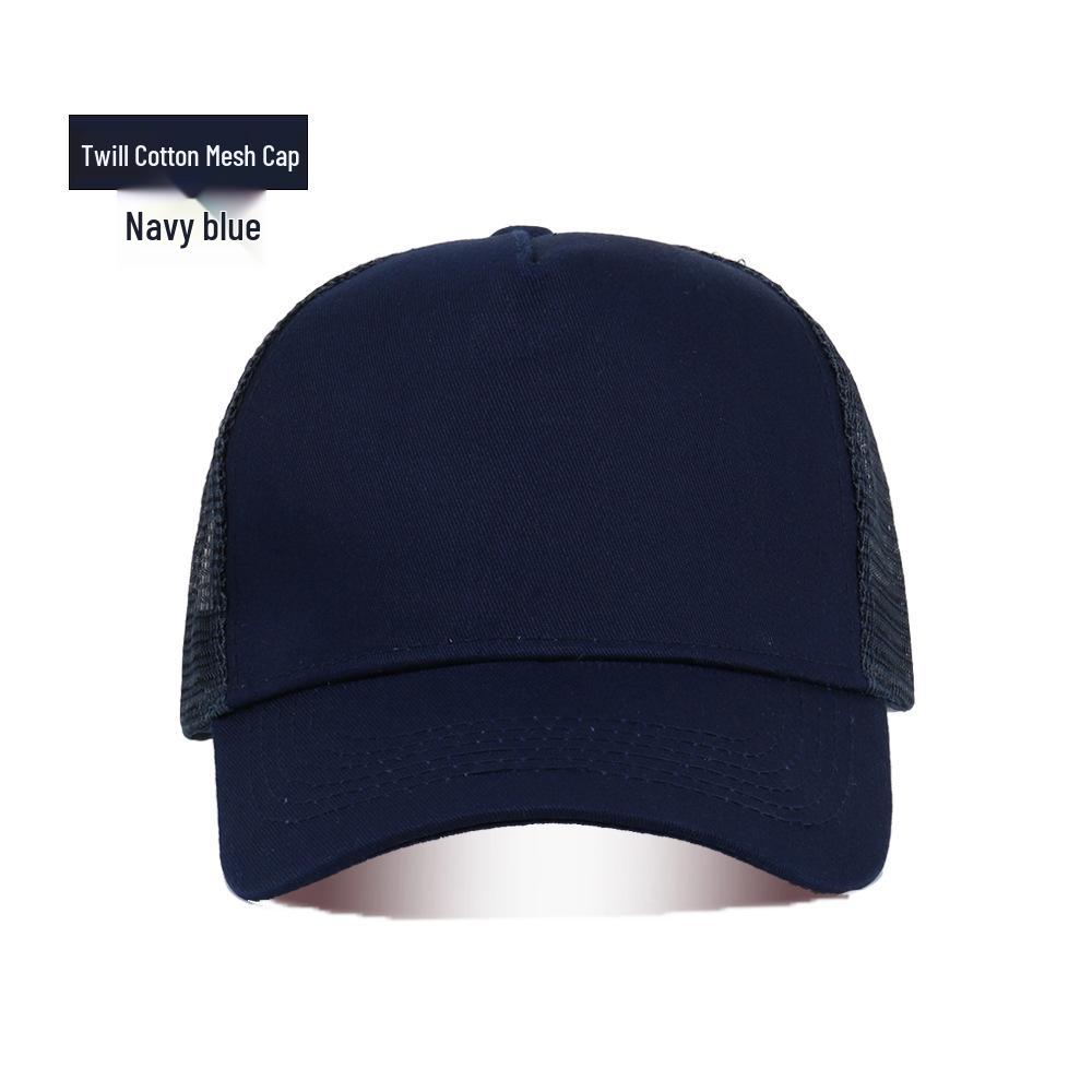 

Summer Cotton Mesh Cap: Breathable Sun Protection Baseball & Duckbill Hat for Travel, Work, & Catering. Adjustable темно-синього кольору