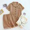 Women's Pure Cotton Summer Pajama Set - Sweet, Breathable, Short Sleeve & Shorts