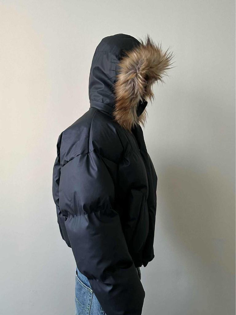 MADEEXTREME Zuo Shan Diao Winter Parka with Detachable Hood and Faux Fur Collar