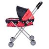 Dollhouse Pretend Play Baby Stroller Push Cart for Kids with Iron Frame and Oxford Fabric