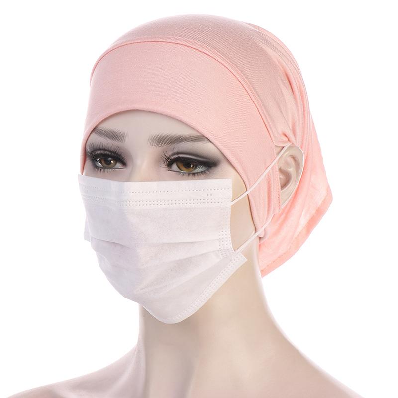 Hijab Jersey Muslim Women Under Hijab Cap with Ear Hole Inner Hijab Cap Round Forehead Underscarf Bonnet Turbante Mujer Hat