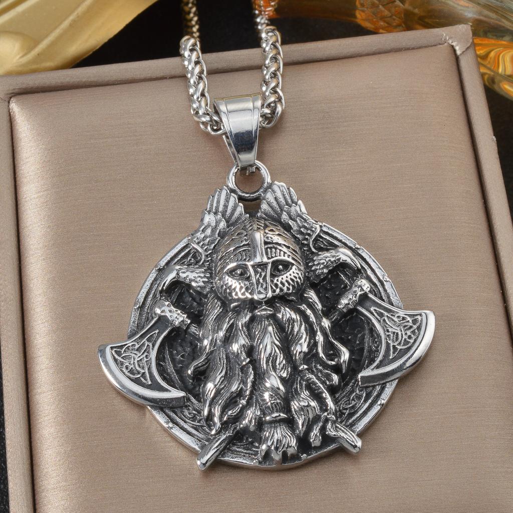 Mjolnir Pendant Necklace Stainless Steel Viking Thor Hammer Norse Mythology Gothic Jewelry Black Gift