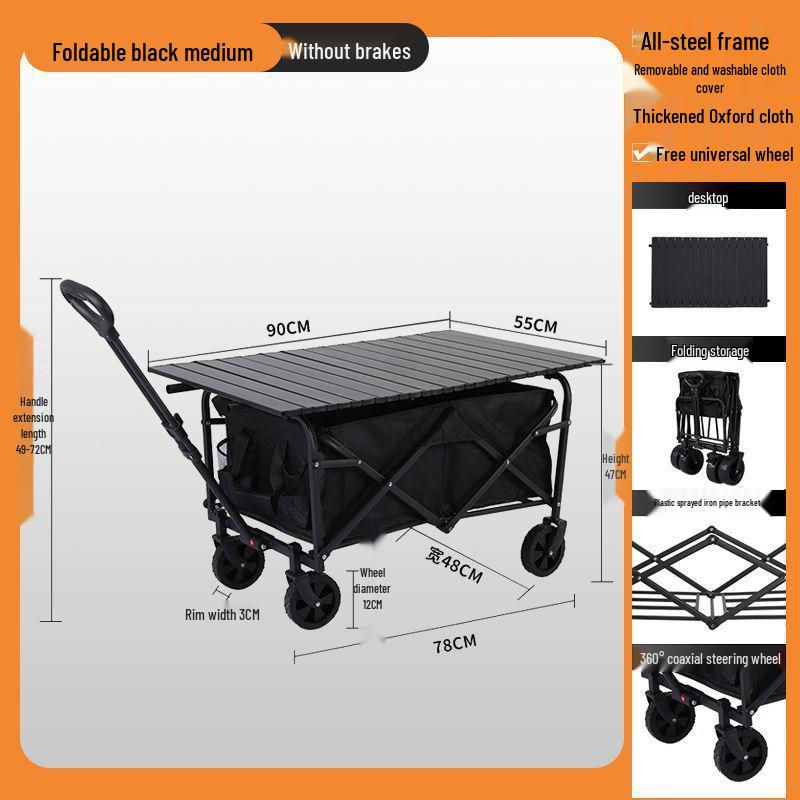 2025 Foldable Outdoor Camping Cart - Lightweight Picnic and Campsite Trolley