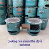 Multifunctional Outdoor Wood-Burning Stove for Boiling, Grilling, and Warming 