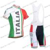 Set Maglia Ciclismo Classica Squadra Italia Uomo Donna Bandiera Italia Abbigliamento Ciclismo Bianco Verde Nero Maglia Bici da Strada Completo MTB Ropa