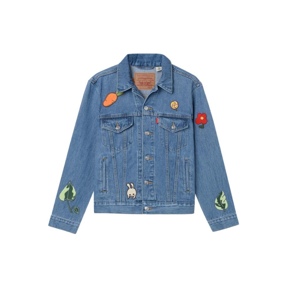 

Levis SS22 Серия Sooya Studio Мультяшная Цветочная Отложной Воротник Джинсовая Куртка Женская Куртка Синяя A4382-0000 L