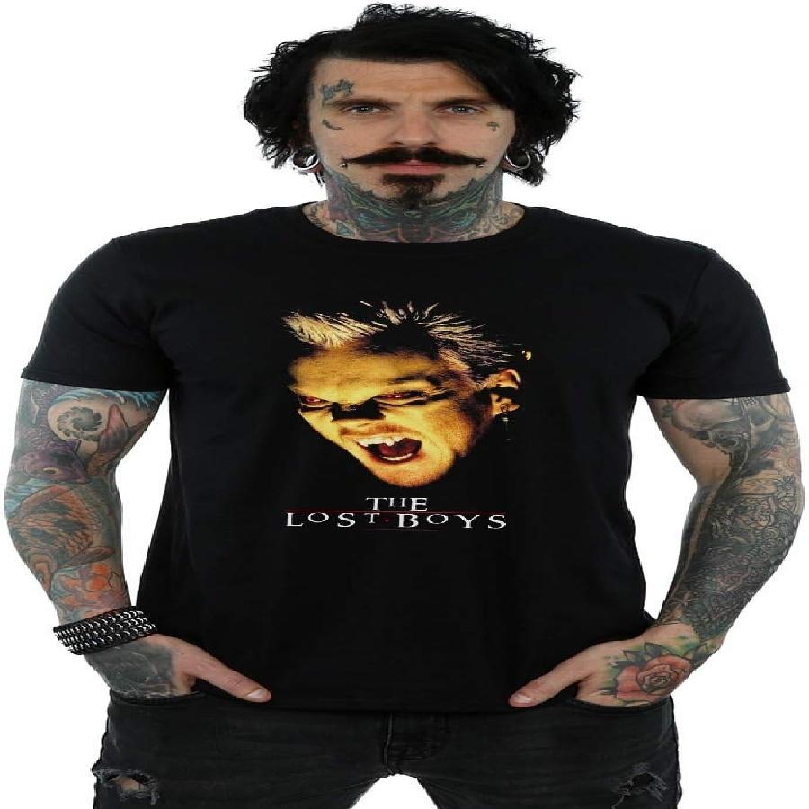 Absolute Cult The Lost Boys Men s David Snarl Colour T-Shirt Black Large, Black XXXXXL чёрный