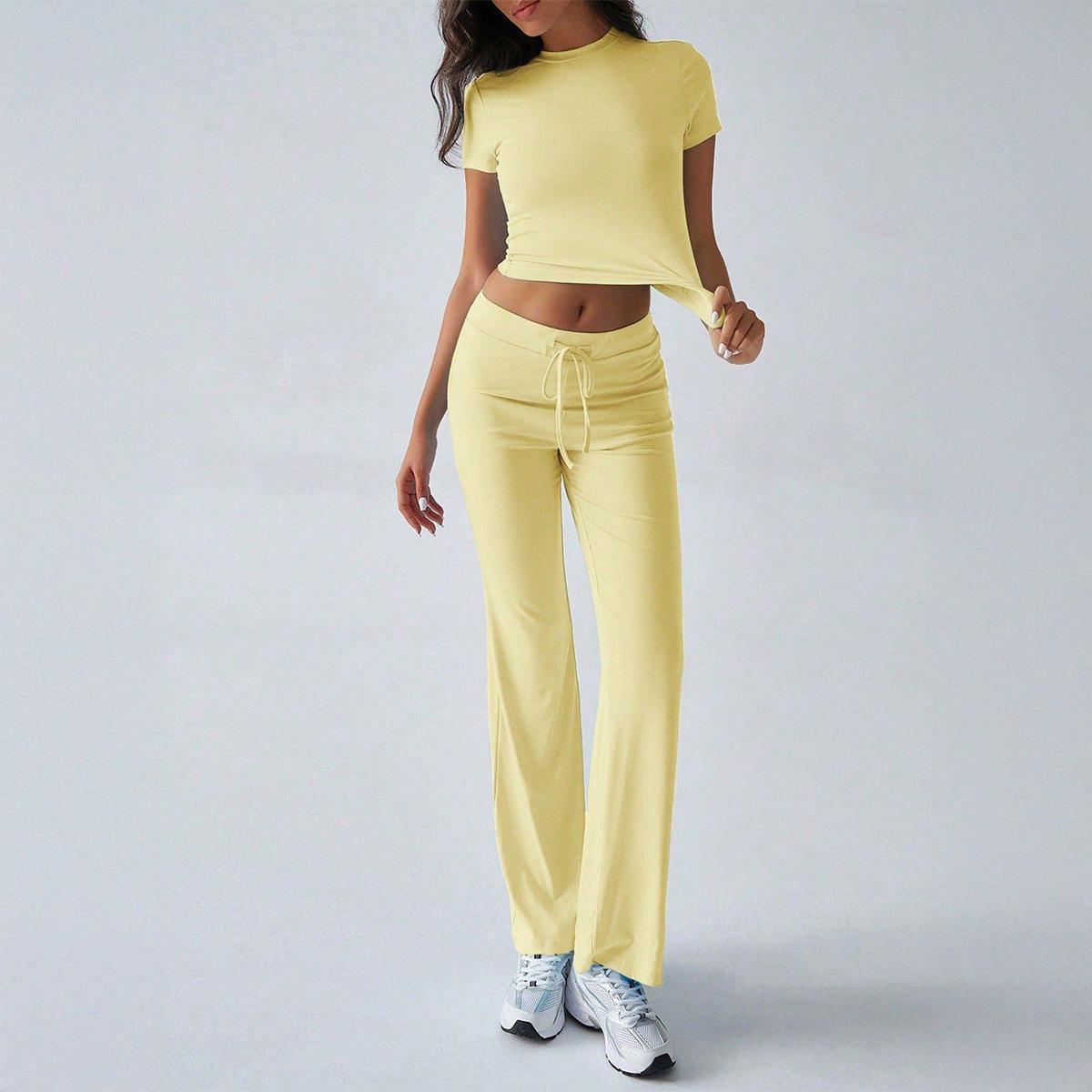 

Весна/Лето 2025 Европейский и Американский женский однотонный городской модный костюм S жёлтый