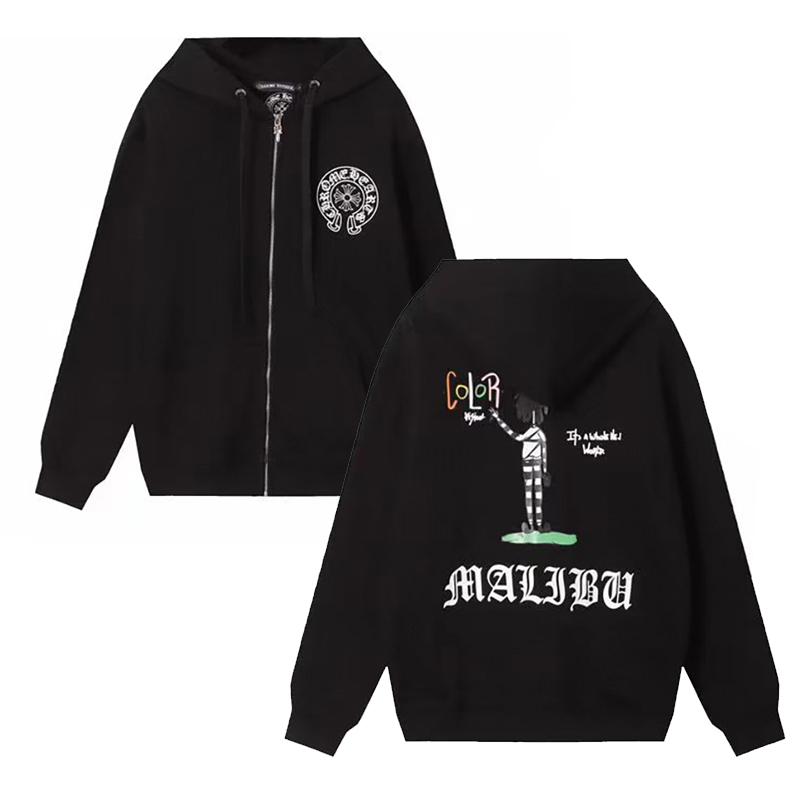 848 CHROME HEARTS 2025 Herbst und Winter Neues Übergröße Klassischer Stil Logo Reißverschluss Kapuzen-Sweatshirt, Geeignet für Paare zum Tragen