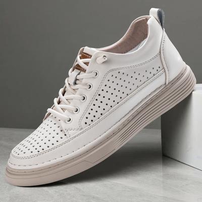 Fashion Luxury Brand Genuine Leather Men Breathable Board Shoes Comfy Casual Outdoor Walking Oxford Shoes New Flat Designer Lace-Up Shoe